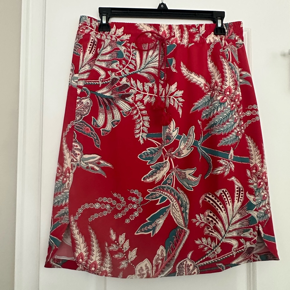 Ann Taylor LOFT Floral Skirt Red Size: M - Picture 1 of 8